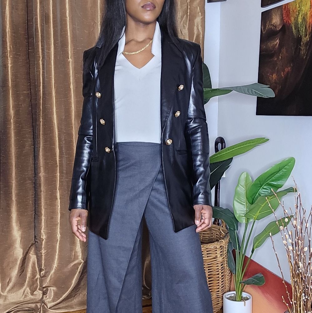 Zara Black Blazer with Gold Buttons Sz:XSmall